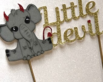 Topper de gâteau d’éléphant. Décoration de gâteau éléphant. Décoration de gâteau de fête prénatale. Gâteau d'anniversaire