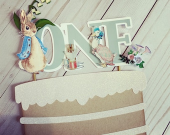 Peter Rabbit cake topper. Peter Rabbit first birthday. Peter Rabbit party