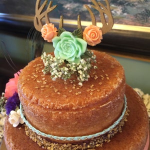 Antlers Cake Topper. Boho Cake Topper  Woodland Theme  Cake Topper. Two sizes available.