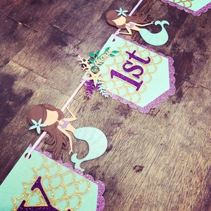 Under the Sea Birthday Banner. Mermaid Birthday Banner. Mermaid Party. Little Mermaid Party