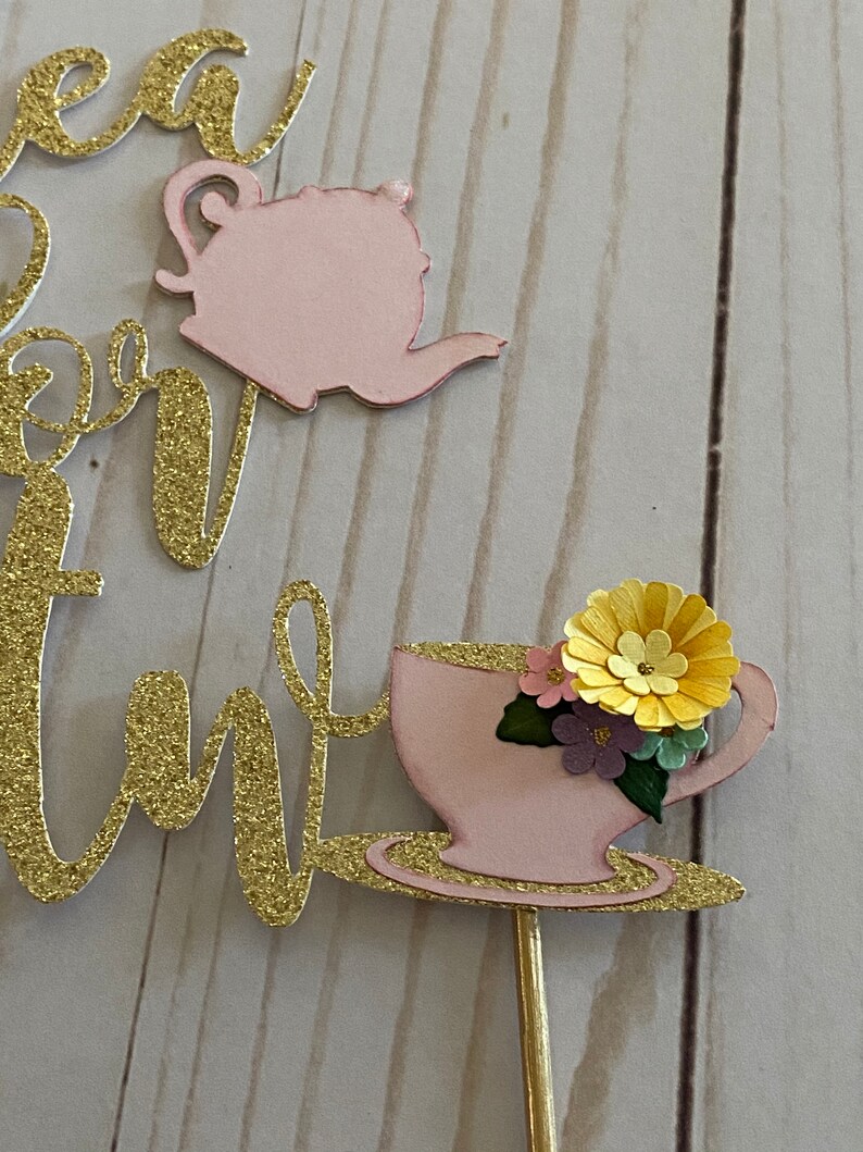 Tea for Two Birthday Cake Topper. Tea Party Birthday. Tea Cake Etsy