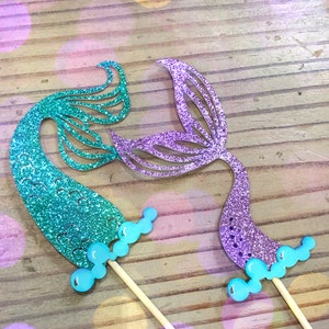 Mermaid tail Cupcake toppers. Under the Sea Birthday Cupcake Toppers. Mermaid tails cupcake toppers. Under the Sea party. Set of 12