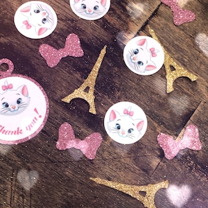 Marie Aristocats Confetti. 120 pieces of  Marie inspired confetti. Marie Party.