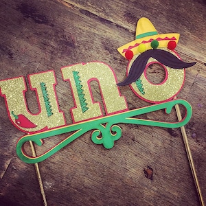 Uno First Birthday cake topper. Uno First Birthday. Fiesta Cake Topper. Fiesta first birthday image 1