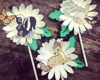 Bambi First Birthday Cupcake Toppers - Set of 12