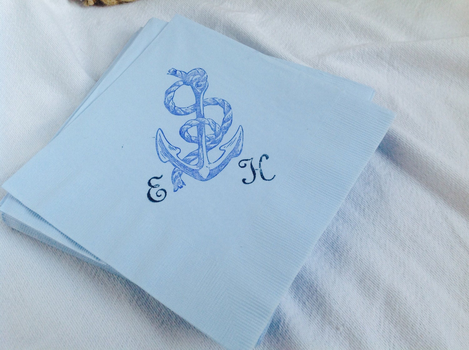 Personalized Nautical Paper Napkins Monogrammed Set of 50 Etsy