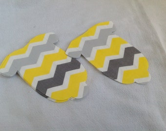 Baby Shower Napkins, Set of 20 Chevron, white yellow and grey Onesie  Napkins