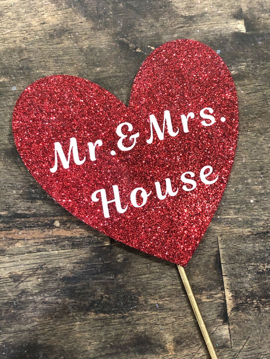 Heart Cake Topper. Mr. and Mrs. Cake Topper. Personalized Etsy