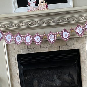 Marie Aristocats Banner. Marie birthday banner. Marie party banner. Aristocats party