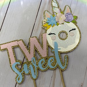 Unicorn Donut Cake topper. Donut topper