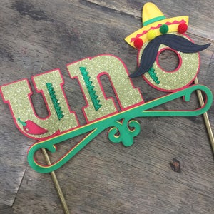 Uno First Birthday cake topper. Uno First Birthday. Fiesta Cake Topper. Fiesta first birthday image 10