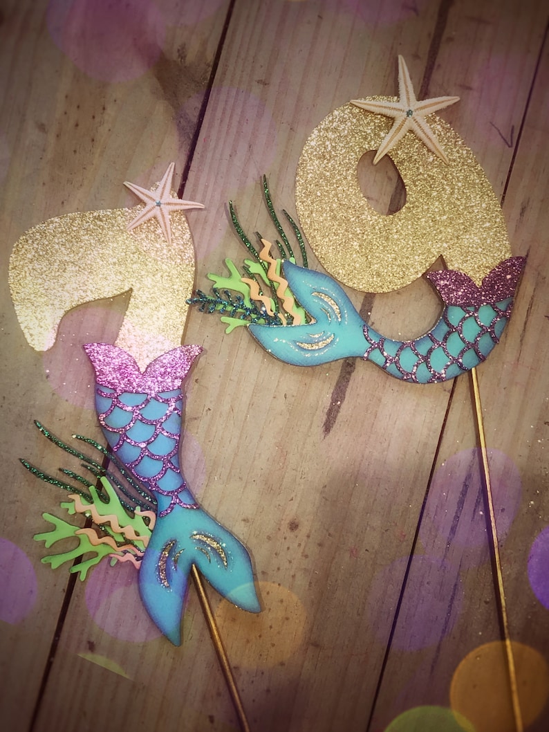 Mermaid Cake Topper. Mermaid Tail Cake Topper. Under the Sea Etsy