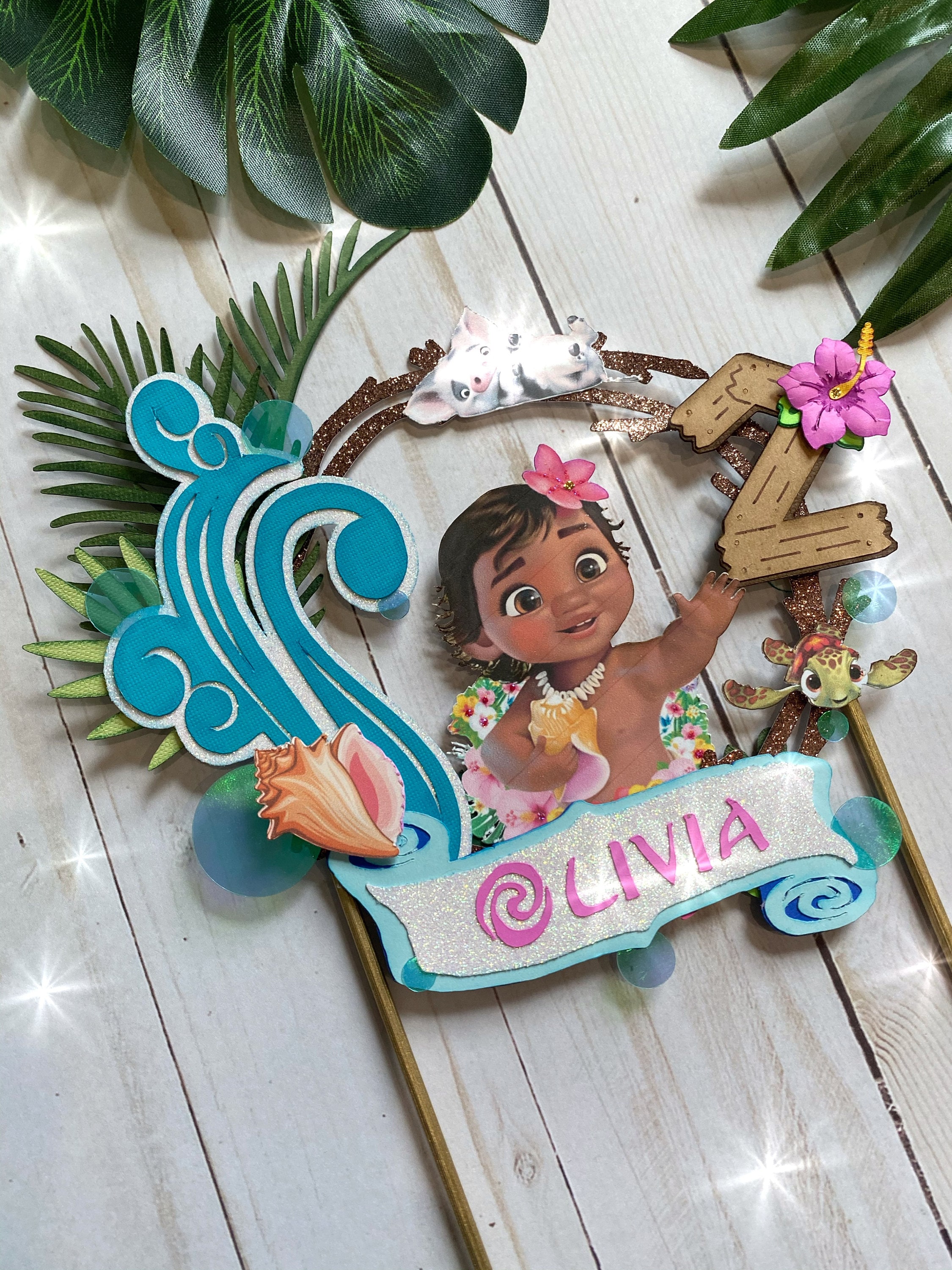 Moana First Birthday Cake Topper: Tropical Party Decoration - Etsy Israel, image size:2250x3000