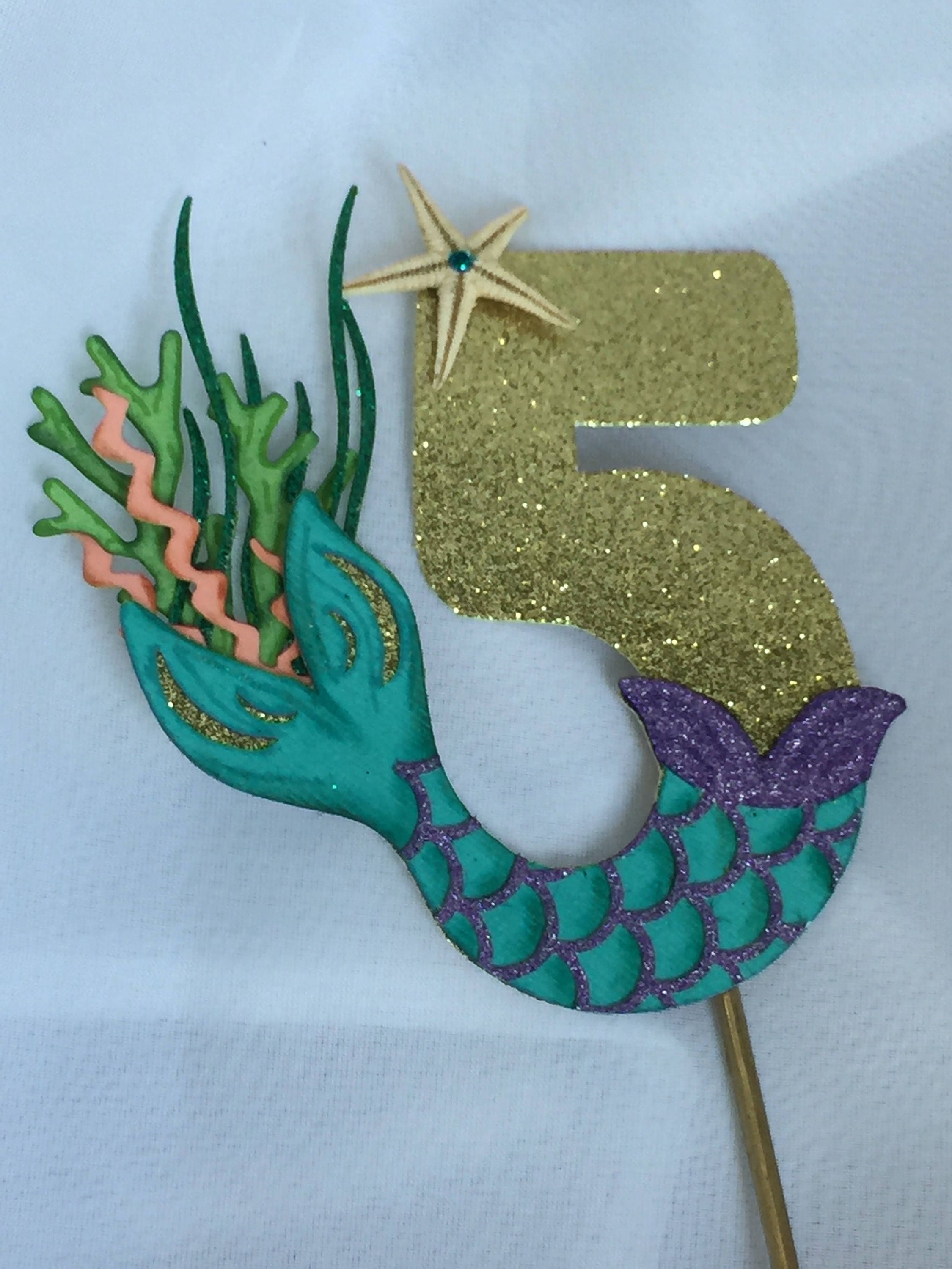 Mermaid Cake Topper. Mermaid Tail Cake Topper. Under the Sea Etsy