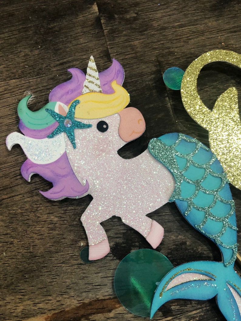 mermaid cake topper mermaid unicorn cake etsy