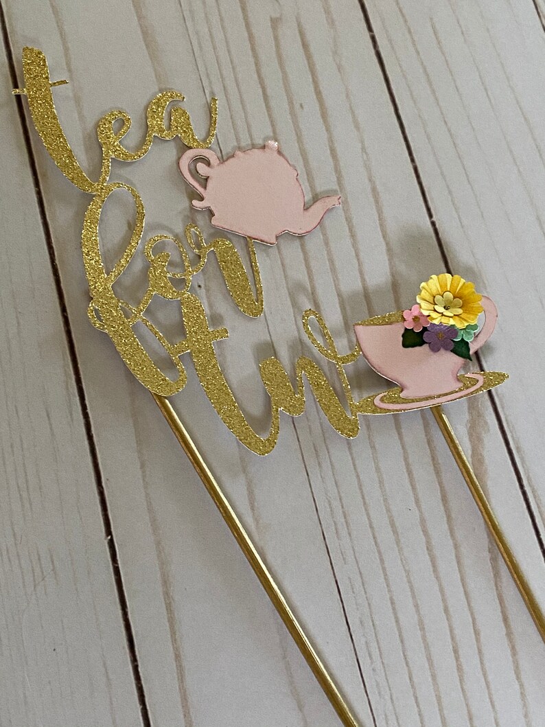 Tea for Two Birthday Cake Topper. Tea Party Birthday. Tea Cake Etsy