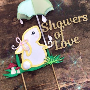 Baby shower cake topper.  Bunny cake topper. Birthday cake topper.