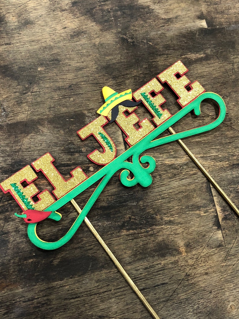 Uno First Birthday cake topper. Uno First Birthday. Fiesta Cake Topper. Fiesta first birthday image 4
