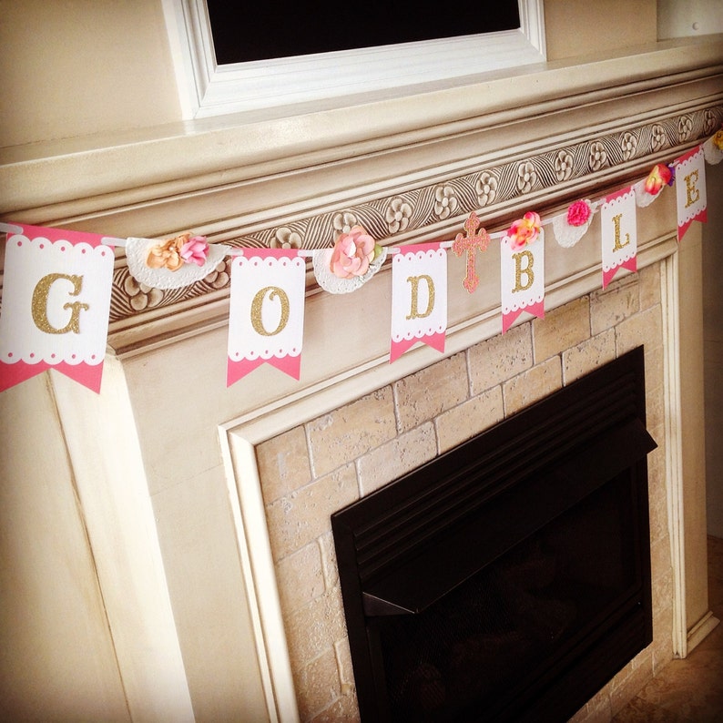 Baptism Communion or Confirmation Banner God Bless Banner