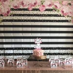 Aristocats Marie favor boxes. Marie inspired cake topper. Marie Gable boxes. Marie Birthday party. 画像 2