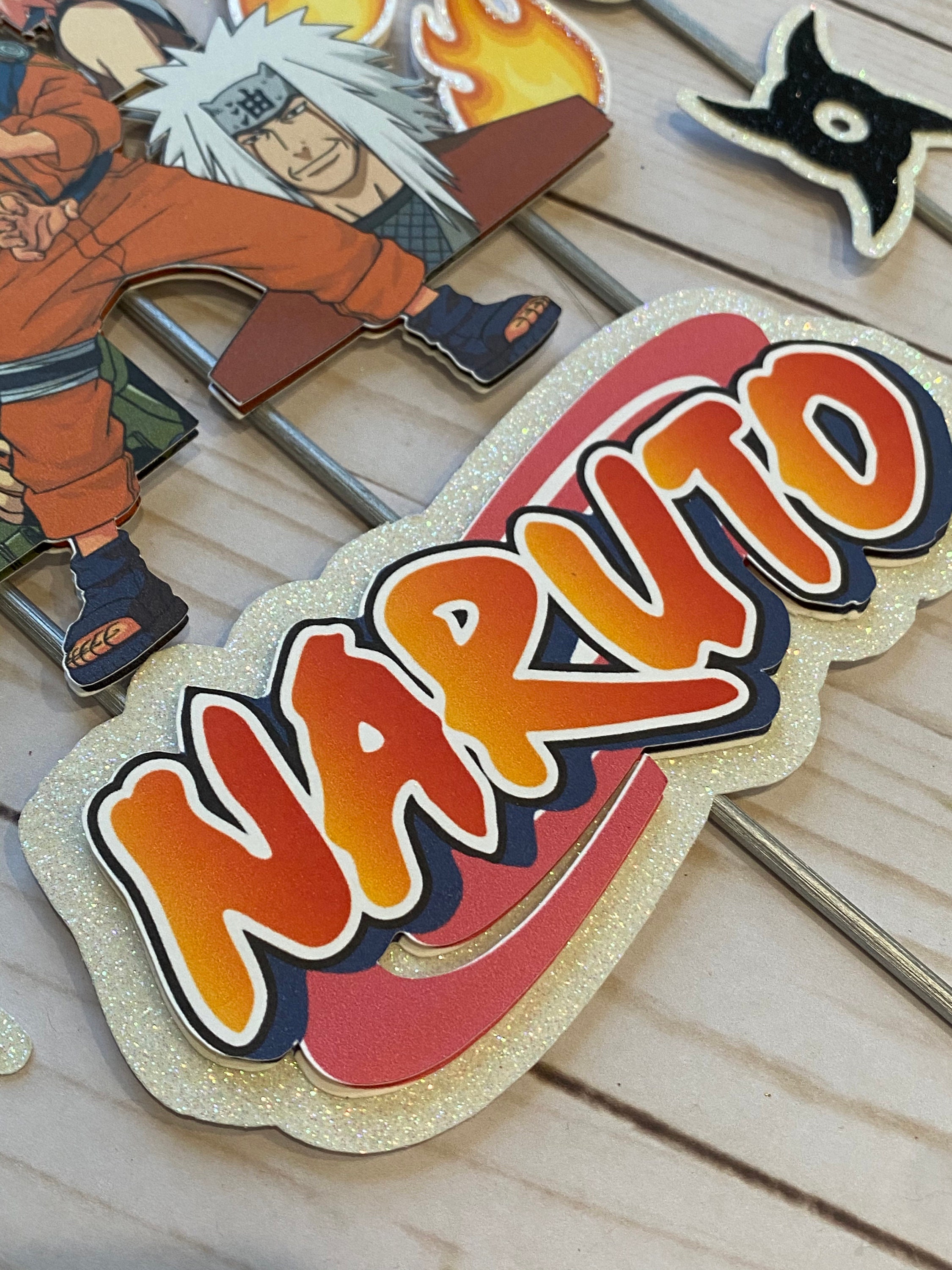Naruto 7 piece personalized cake topper. Gamer cake topper Etsy