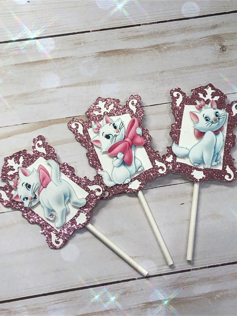 Marie Aristocats Cupcake Toppers. Marie Cupcake Toppers. Etsy