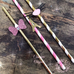 Marie Aristocats straws.  Marie inspired straws. Marie party