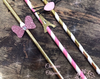 Marie Aristocats straws.  Marie inspired straws. Marie party