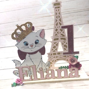Marie Aristocats Table Centerpiece. Marie inspired centerpiece. Marie Birthday party.