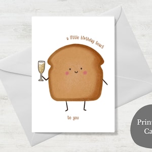 Tarjeta de cumpleaños “Un pequeño brindis de cumpleaños” para imprimir / Tarjeta DIY + sobre / Descarga instantánea / Regalo / Feliz cumpleaños / Última hora
