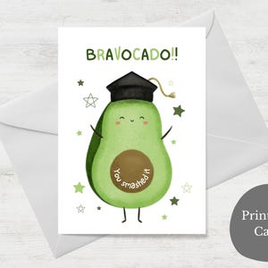 Tarjeta “Bravocado” para imprimir / Tarjeta DIY + sobre / Descarga instantánea / Regalo / Graduación / Escuela / Abi / Última hora