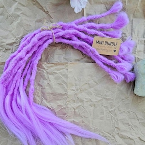 Light Purple Synthetic Single-Ended Dreadlocks 10ct, - Lavender Mist