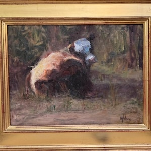 Antique Mid-20th-Century Impressionist Oil Painting