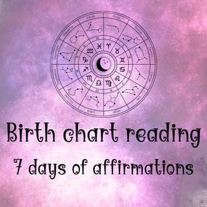 Afirmaciones de 7 días de tu carta natal: Amor propio y sanación personalizados basados en la astrología (PDF)