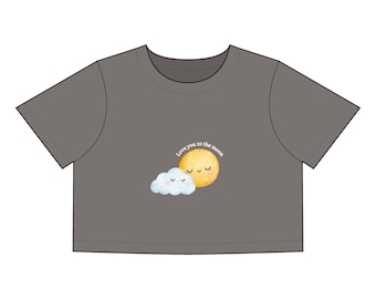 Mommy & Me Crop Tee: "Love You to the Moon" Matching Shirt
