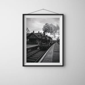 Vintage Steam Train Photo: 1930s Railway Wall Art (Digital Download PNG File)