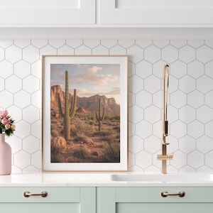 Desert Landscape Printable Wall Art – Minimal Natural Scenery – Boho Earth Tone Decor – Digital Download