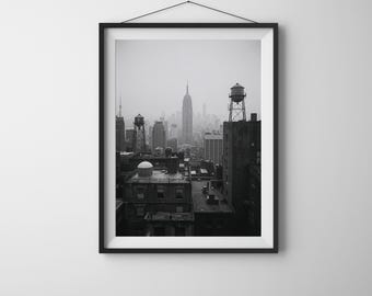 1940s NYC Rooftop Print: Vintage Empire State Building Cityscape (Digital Download)