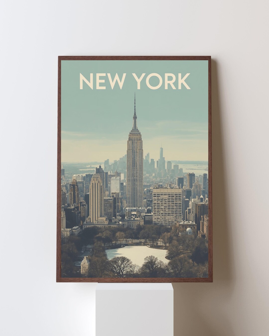 Retro New York City Travel Poster: Vintage NYC Skyline Art (digital ...