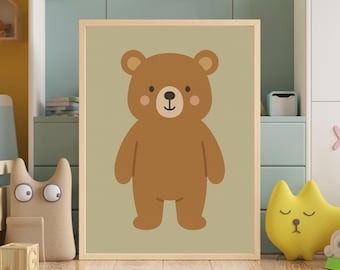 Niedliches Bären-Kinderzimmer Poster - Gender Neutrales Babyzimmer Dekor (Digitaler Download)