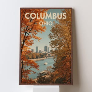 Columbus Ohio Retro Travel Poster: Mid-Century Modern City Art (Digital Download)
