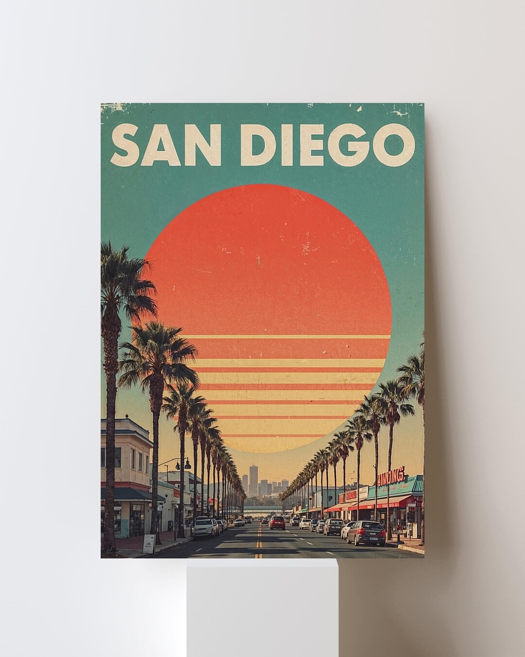 San Diego Retro Travel Poster: Vintage California Beach Art (digital ...