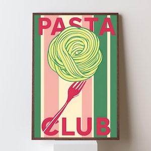 Retro Pasta Print: Italian Kitchen Wall Art (Digital Download)