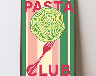 Retro Pasta Print: Italian Kitchen Wall Art (Digital Download)