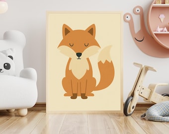 Fox Nursery Wall Art: Woodland Animal Print (Digital Download)