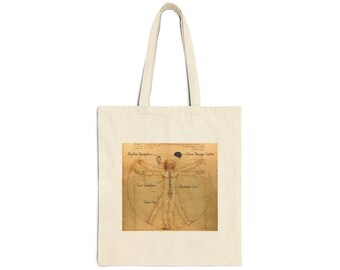 Vitruvian Dancer Tote Bag | Latin Dance Anatomy | Salsa Bachata Accessories | Dance Science Carry All | BailaFashion Dance Lifestyle