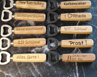 Flaschenöffner personalisiert aus Holz