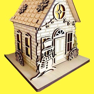 Wooden house LED decoration kit Illuminated decoration Winter decoration