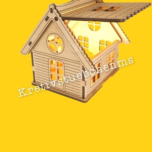 Wooden house LED decoration kit Illuminated decoration Winter decoration