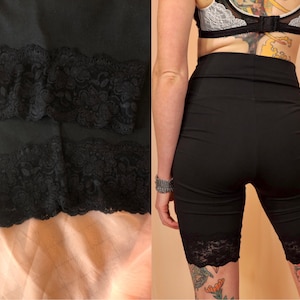 Cotton Lace Trim Bike Shorts High Waist image 1